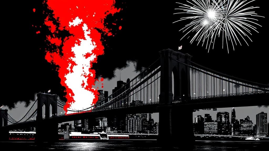 Brooklyn Bridge Catches Fire During July 4 Fireworks