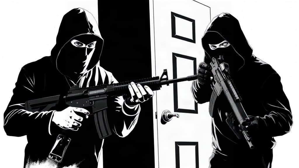 Armed intruders terrorize a neighborhood and vanish — and authorities can only speculate the guns were toys.